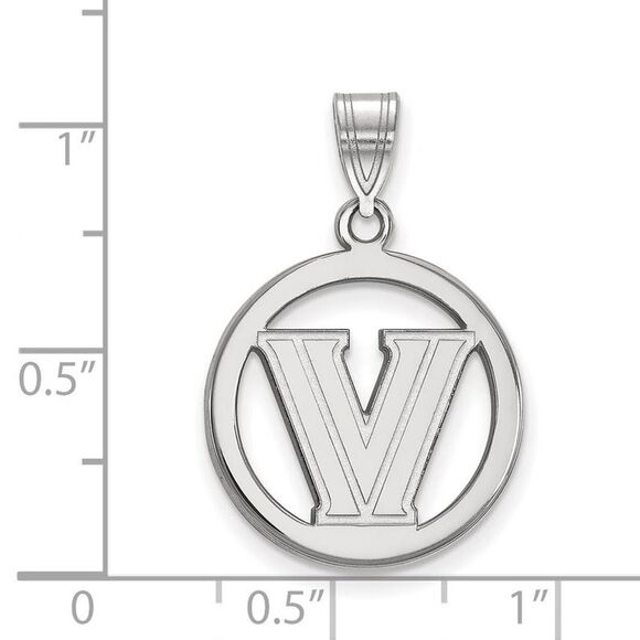 Sterling Silver Villanova U. SM Logo Circle Pendant